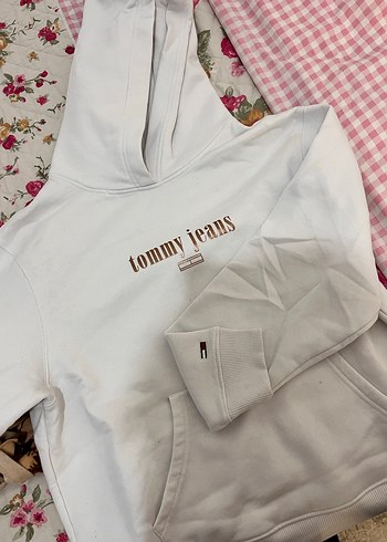 Tommy Jeans Beyaz Kapüşonlu Sweatshirt - Görsel 2