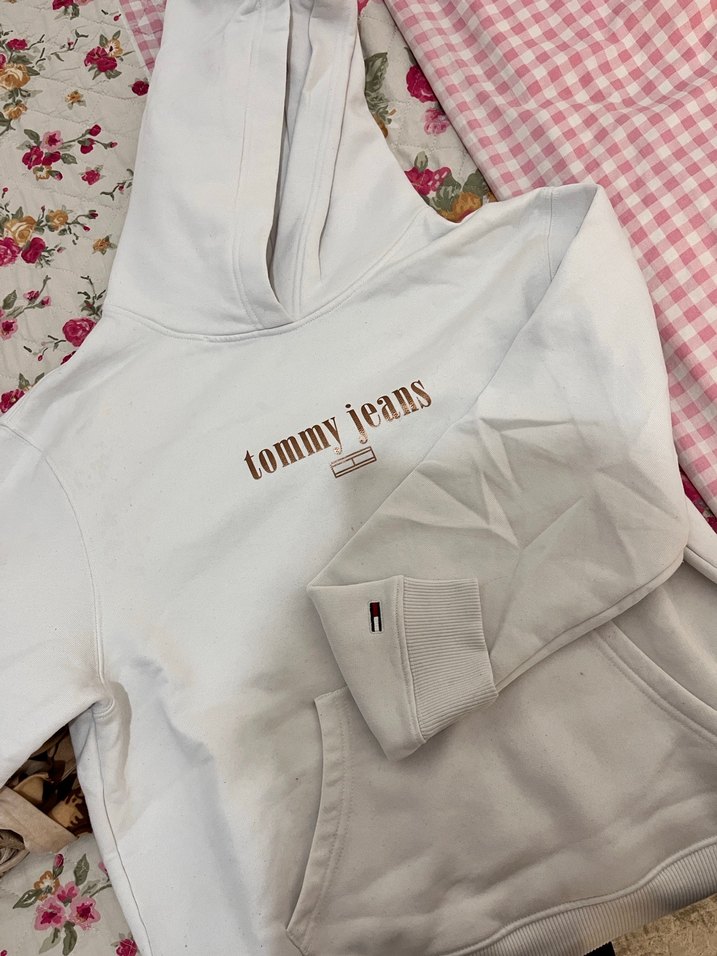 Tommy Jeans Beyaz Kapüşonlu Sweatshirt - Görsel 2