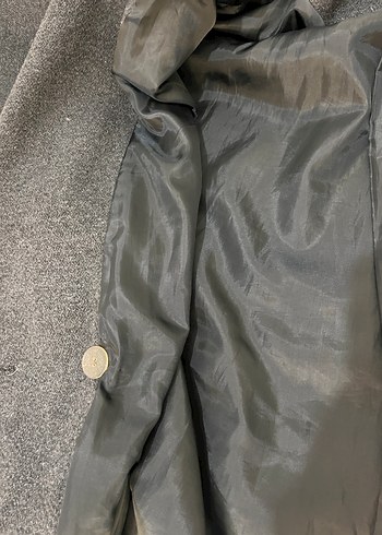 Çift Düğmeli Antrasit Kaban - Görsel 3