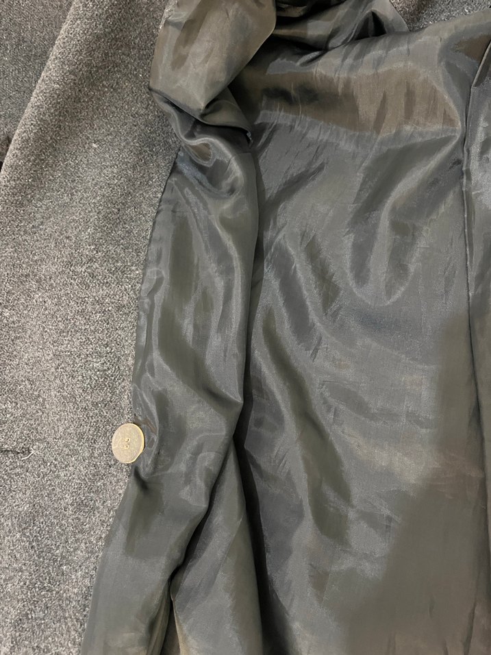 Çift Düğmeli Antrasit Kaban - Görsel 3