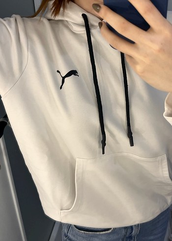 Beyaz Puma Kapüşonlu Sweatshirt - Görsel 2