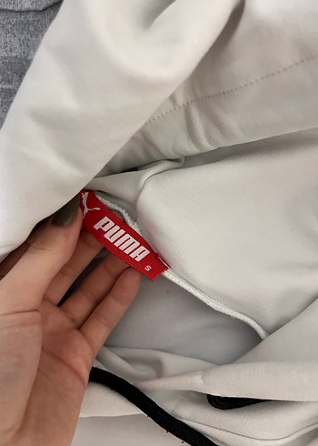 Beyaz Puma Kapüşonlu Sweatshirt - Görsel 3