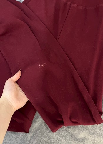 Bordo Kadın Kumaş Pantolon Midi Boy - Görsel 4