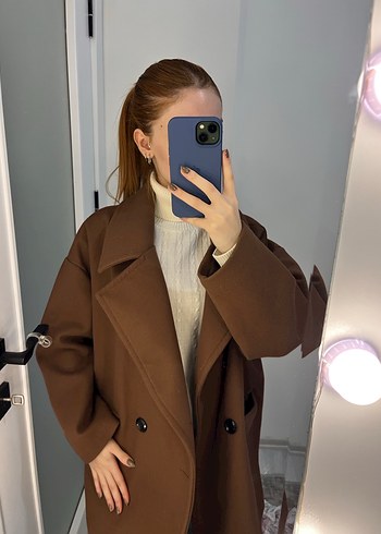 Kadın Kahverengi Midi Kaban - Görsel 2