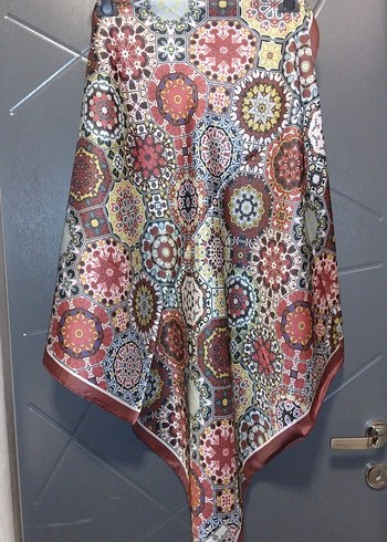 Diğer 9292cm Desenli İpeksi Esarp Sal Fular