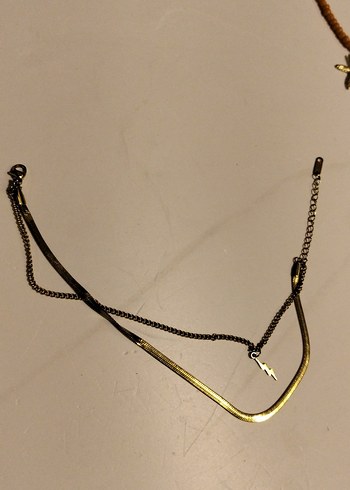 Diğer Gold Zincirli Simsek Detayli Halhal