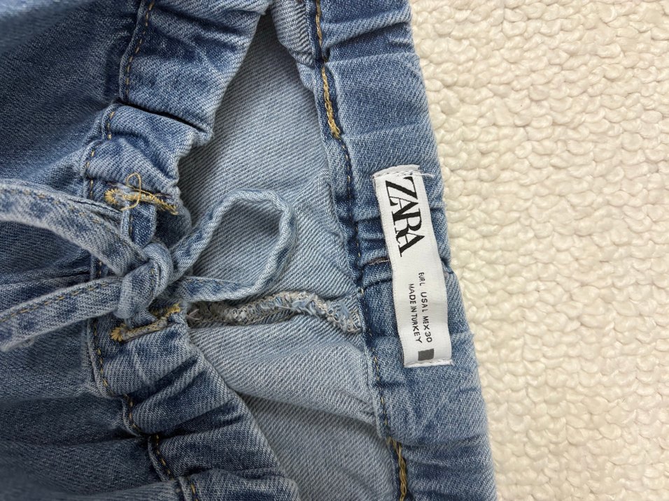 Zara Mavi Denim Rahat kumaş Pantolon — görsel 4/8