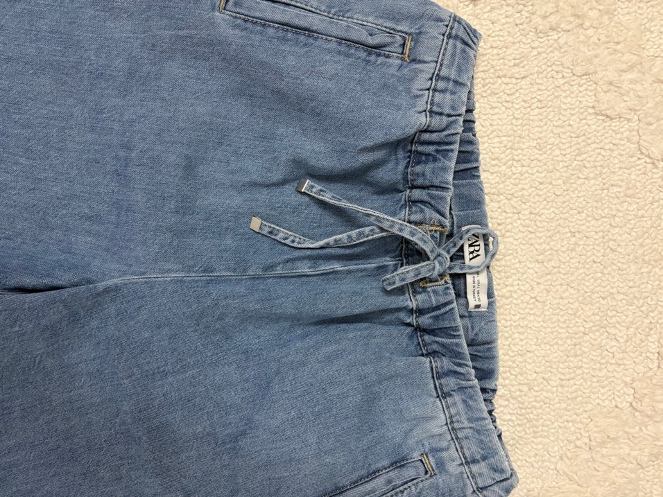 Zara Mavi Denim Rahat kumaş Pantolon — görsel 3/8