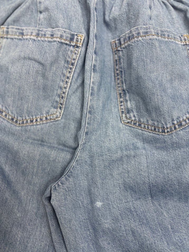 Zara Mavi Denim Rahat kumaş Pantolon — görsel 6/8