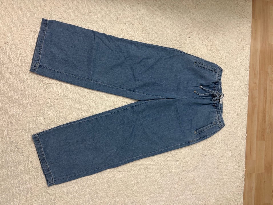Zara Mavi Denim Rahat kumaş Pantolon — görsel 2/8