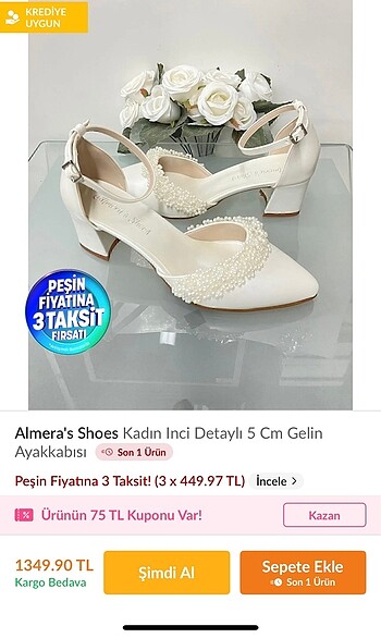 Zara İncili gelin ayakkabısı