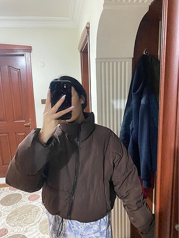 s Beden kahverengi Renk H&m şişme mont