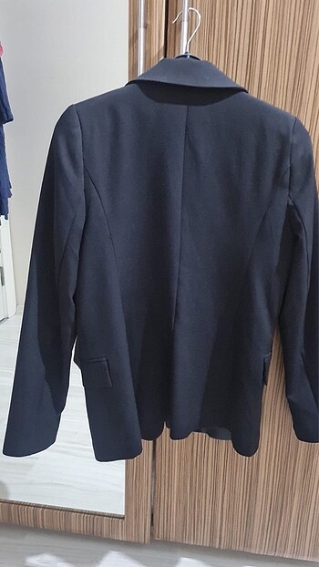 34 Beden Siyah Düğmeli Blazer Ceket
