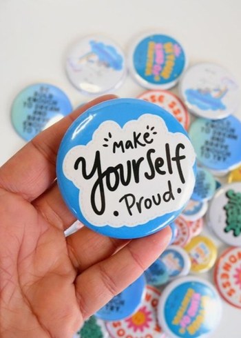 Motivasyon Yazili Buton Magnet Seti