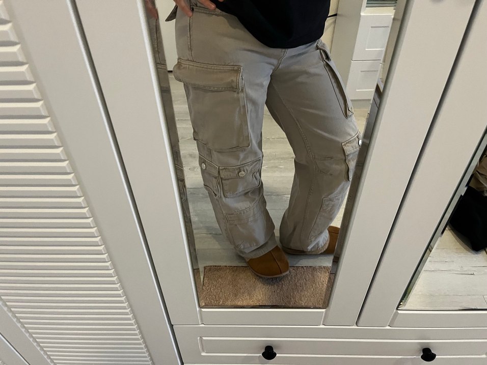 Bershka Bej Multikargo Pantolon — görsel 5/7