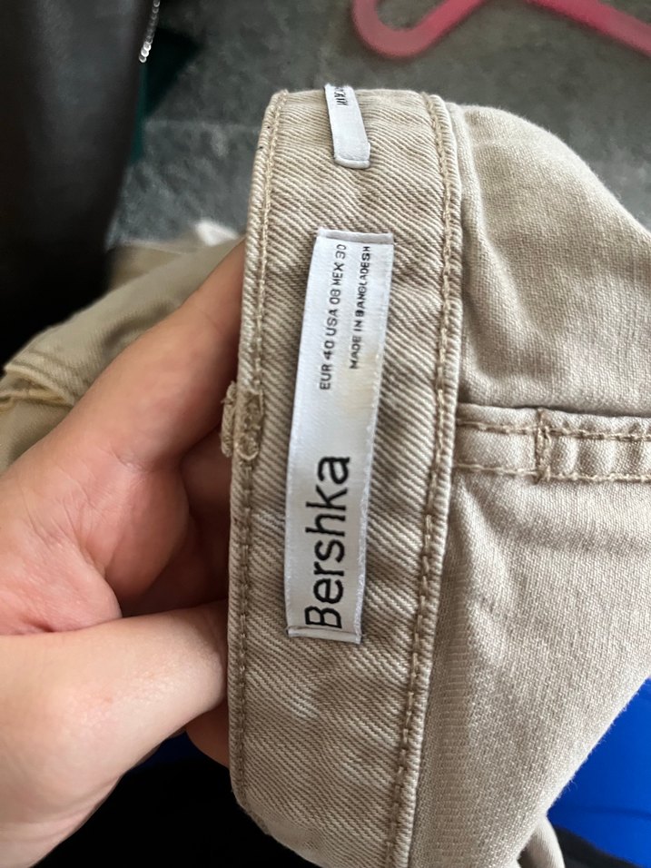 Bershka Bej Multikargo Pantolon — görsel 6/7