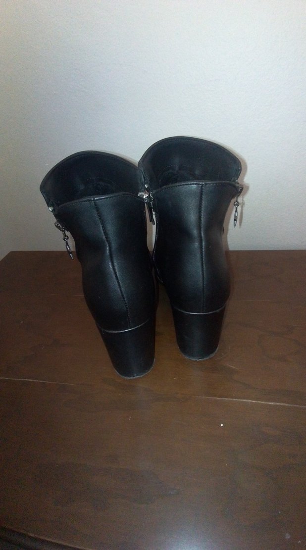 Siyah Parlak Deri Tokalı Gotik Kadın Bot topuk 6 cm - Görsel 3