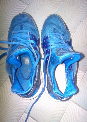 Mavi Bağcıklı Kadın Spor Ayakkabı - Görsel 4