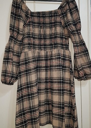 Ekoseli kalın Midi Kadın Elbise - Görsel 4