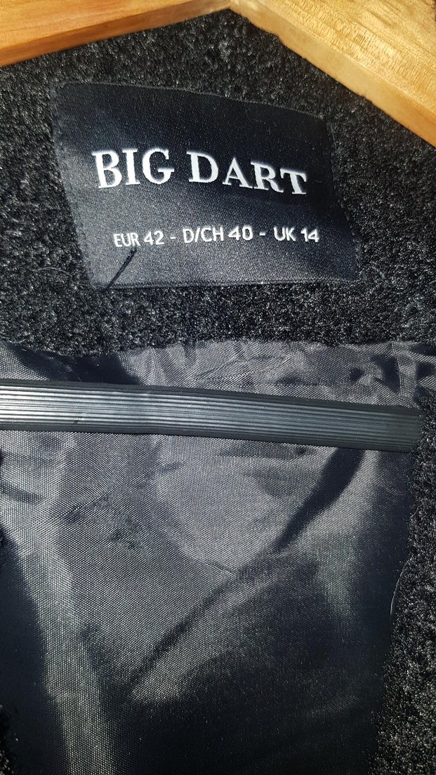 Siyah Tek Düğmeli Tedi Kaban - Görsel 2