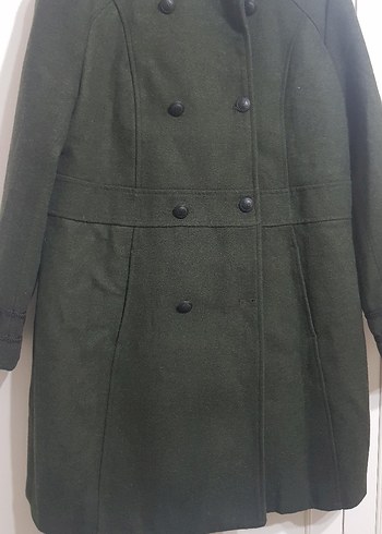 Çift Düğmeli haki Kaban - Görsel 3