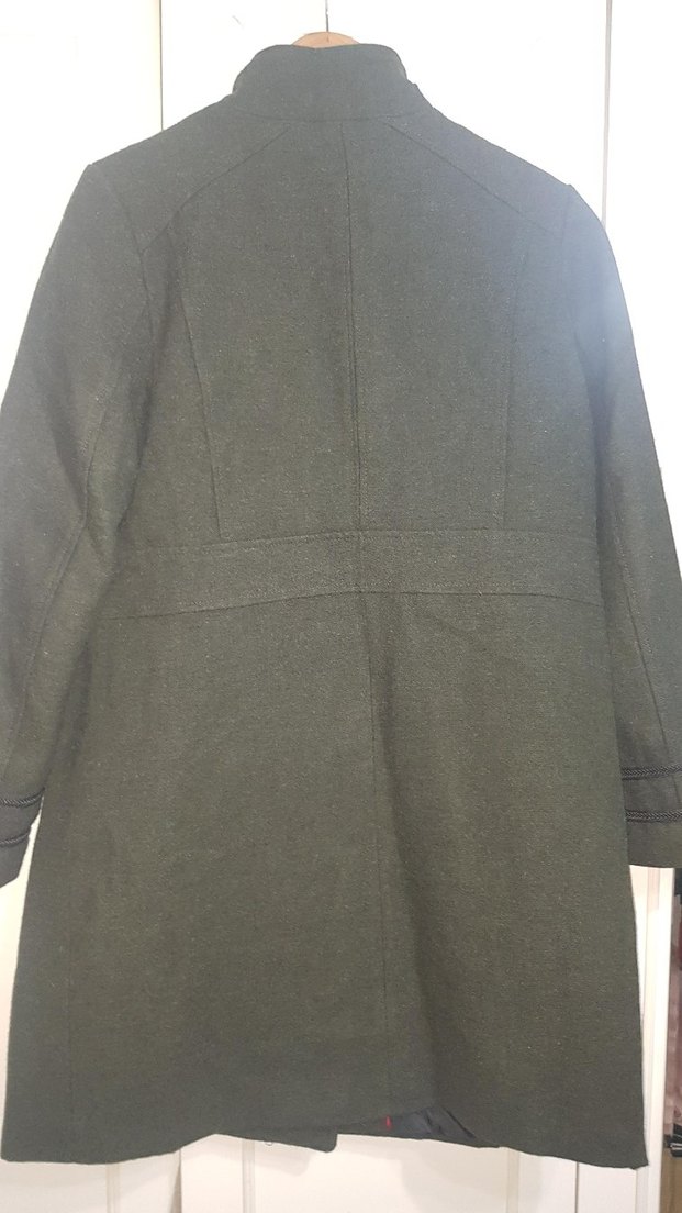 Çift Düğmeli haki Kaban - Görsel 2