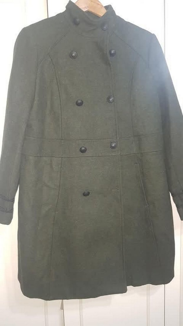 Çift Düğmeli haki Kaban - Görsel 5