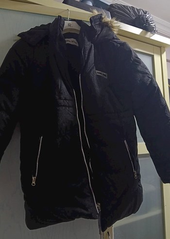 Siyah Fermuarlı kız  çocuk Kışlık Mont - Görsel 2