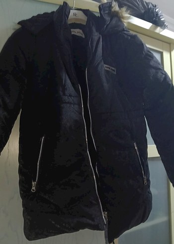 Siyah Fermuarlı kız  çocuk Kışlık Mont - Görsel 3