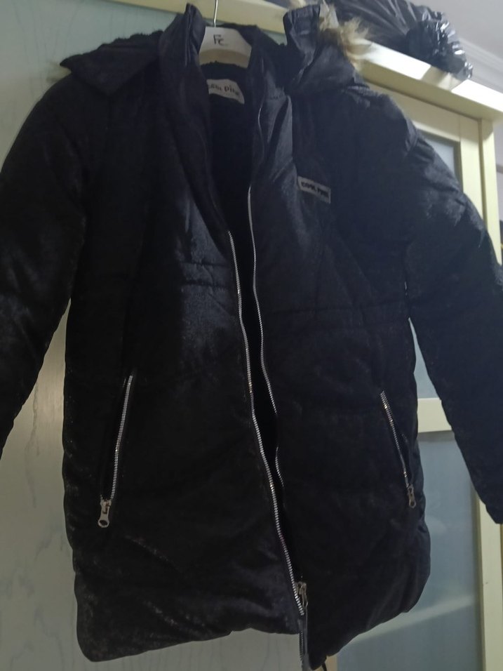 Siyah Fermuarlı kız  çocuk Kışlık Mont - Görsel 3