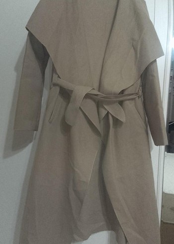 Bej Süet Uzun Kadın Kaban - Görsel 3