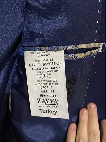 46 Beden Takım elbise