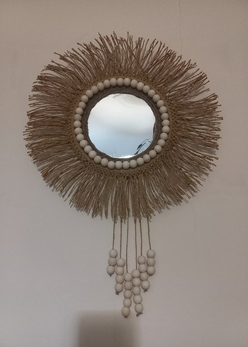 Zara Home Bej Doğal Çerçeveli Yuvarlak Ayna