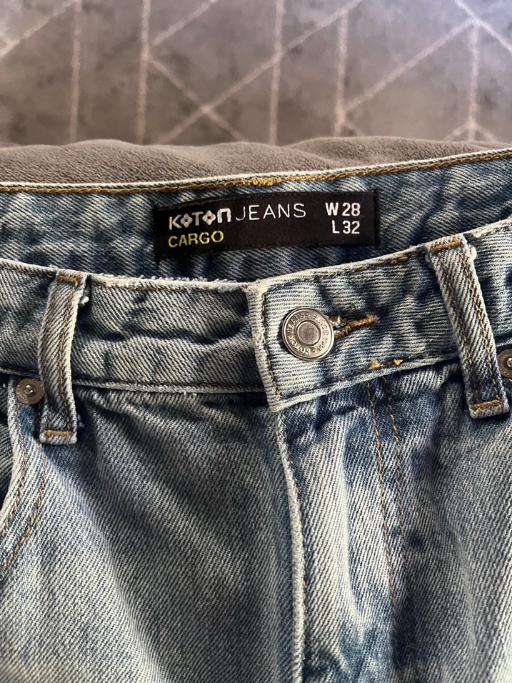 Koton Açık Mavi Yıkamalı Kargo Denim Pantolon — görsel 4/6