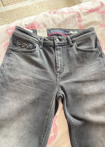 Diğer Gri Yikamali Denim Jean