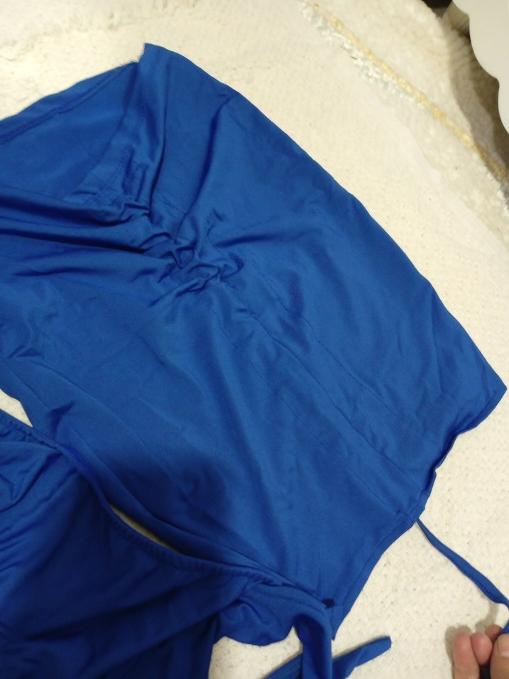 Lacivert Drapeli Midi Mayo - Görsel 2