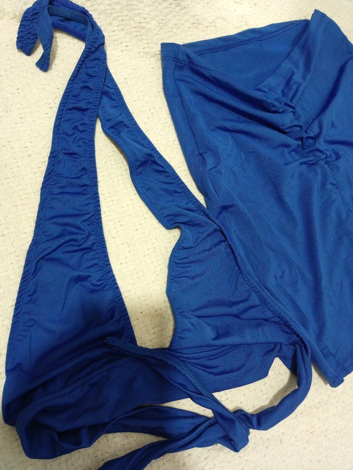 Lacivert Drapeli Midi Mayo - Görsel 3