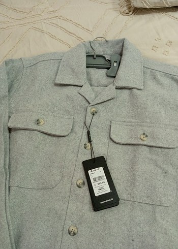 Gri Düğmeli Uzun Kollu Erkek Gömlek - Görsel 3