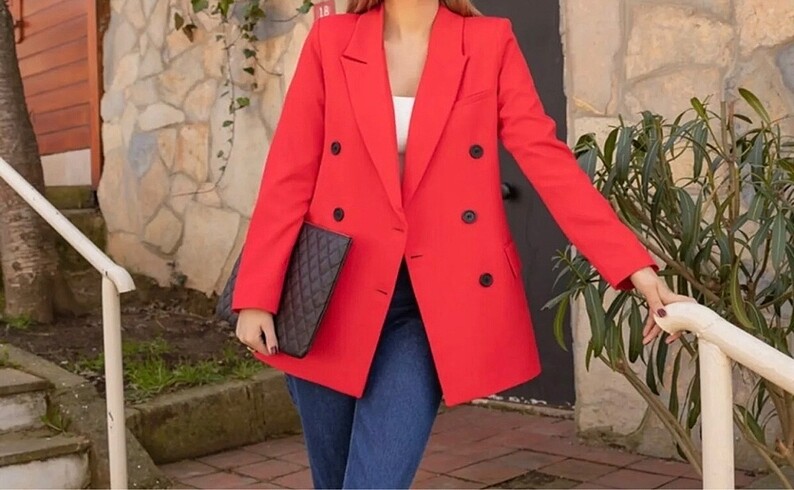 Kırmızı Blazer Ceket
