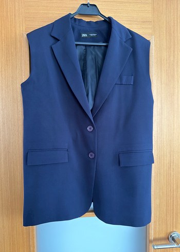 Zara Lacivert Kolsuz Blazer