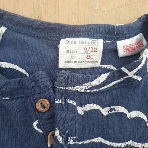 9 Ay Beden lacivert Renk Zara tişört
