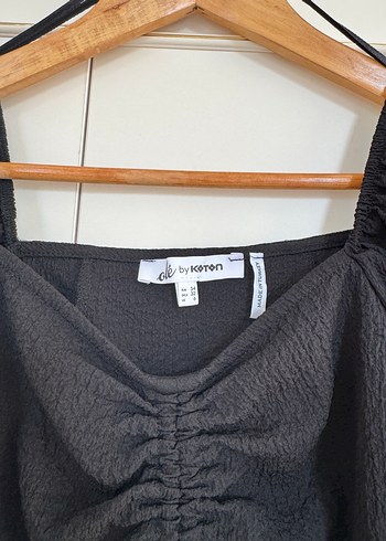 s Beden Siyah Crop Bluz