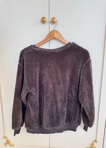 Pull and Bear Kahverengi Peluş Kadın Sweatshirt