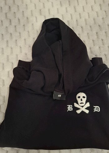 H&M Siyah Kapusonlu Rahat Sweatshirt