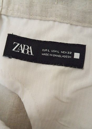 32 Beden çeşitli Renk ZARA ERKEK Bej Keten Pantolon