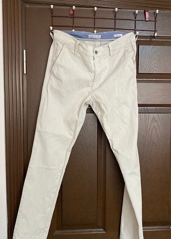 Defacto Bej Slim Fit Keten Pantolon