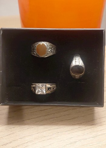 3 Lu Vintage Eskitme Gumus Ton Erkek Unisex Yuzuk Seti
