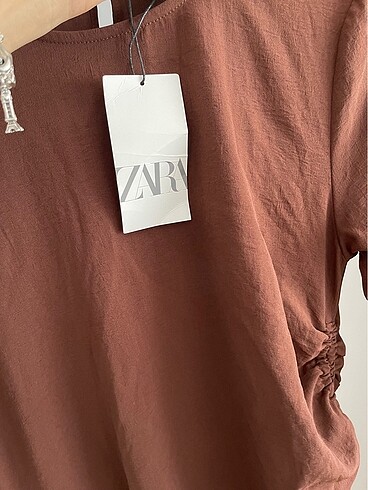 s Beden kahverengi Renk Zara midi elbise