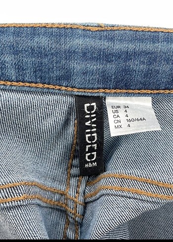 34 Beden Kadın Bağcıklı Mavi Kot Pantolon