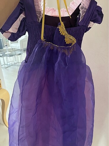 6 Yaş Beden mor Renk Rapunzel kostüm